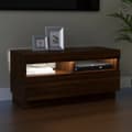 Miniatyrbillede 6 af 11: TV-møbler - Living tv-bord med LED-lys 80x35x40 cm brun eg
