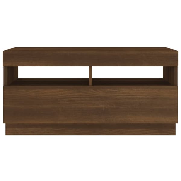 TV-møbler - Living tv-bord med LED-lys 80x35x40 cm brun eg