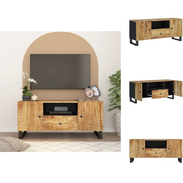 TV-bänkar - Living TV-skåp 105x33,5x46 cm massivt mangoträ och konstruerat trä
