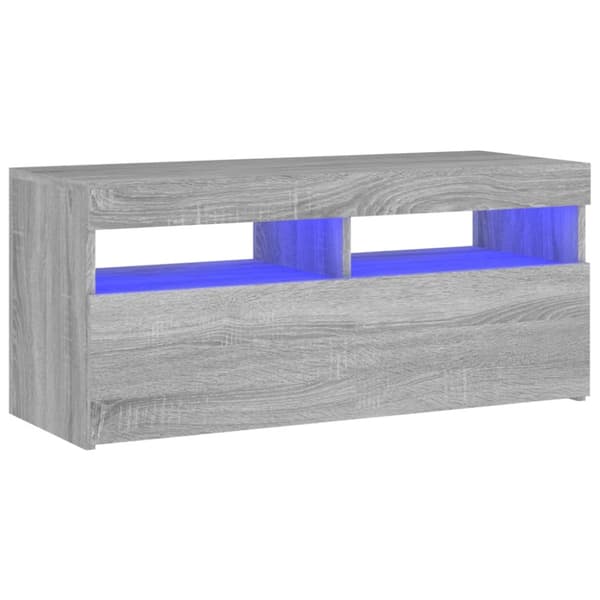 TV-tasot - Living TV-taso LED-valoilla harmaa Sonoma 90x35x40 cm
