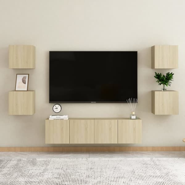 TV-møbler - Living væghængt skab 30,5x30x30 cm sonoma-eg