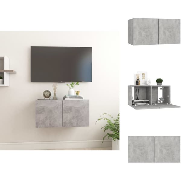 TV-møbler - Living væghængt tv-skab 60x30x30 cm betongrå