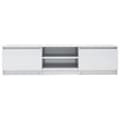 Miniatyrbillede 5 af 8: TV-møbler - Living tv-bord 140x40x35,5 cm konstrueret træ hvid højglans