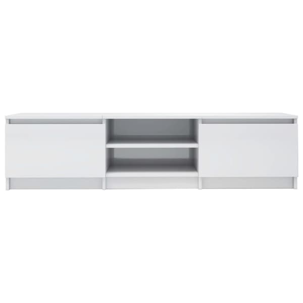 TV-møbler - Living tv-bord 140x40x35,5 cm konstrueret træ hvid højglans