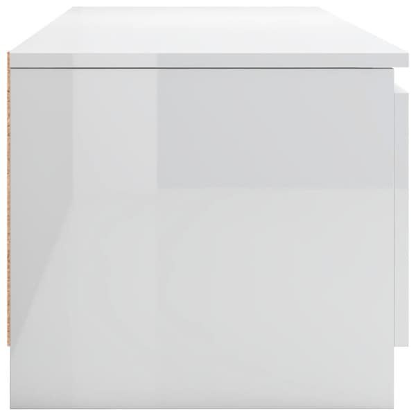 TV-møbler - Living tv-bord 140x40x35,5 cm konstrueret træ hvid højglans
