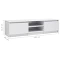 Miniatyrbillede 8 af 8: TV-møbler - Living tv-bord 140x40x35,5 cm konstrueret træ hvid højglans