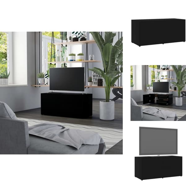 TV-møbler - Living tv-bord 80x34x36 cm konstrueret træ sort