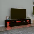 Miniatyrbillede 6 af 11: TV-møbler - Living tv-bord med LED-lys sort 200x36,5x40 cm