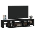 Miniatyrbillede 7 af 11: TV-møbler - Living tv-bord med LED-lys sort 200x36,5x40 cm