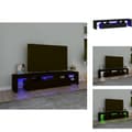 Miniatyrbillede 1 af 11: TV-møbler - Living tv-bord med LED-lys sort 200x36,5x40 cm
