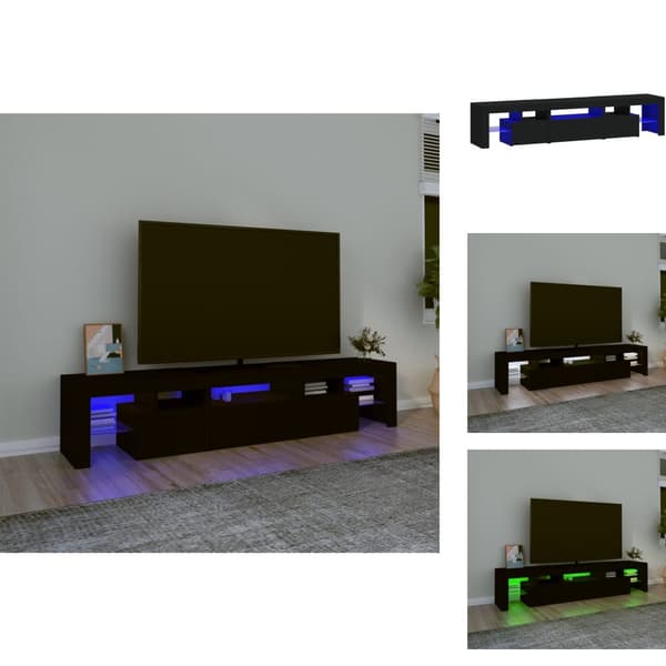 TV-tasot - Living TV-taso LED-valoilla musta 200x36,5x40 cm