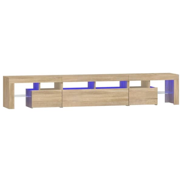 TV-bänkar - Living Tv-bänk med LED-belysning sonoma ek 230x36,5x40 cm
