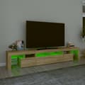 Miniatyrbild 5 av 11: TV-bänkar - Living Tv-bänk med LED-belysning sonoma ek 230x36,5x40 cm