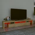 Miniatyrbild 6 av 11: TV-bänkar - Living Tv-bänk med LED-belysning sonoma ek 230x36,5x40 cm