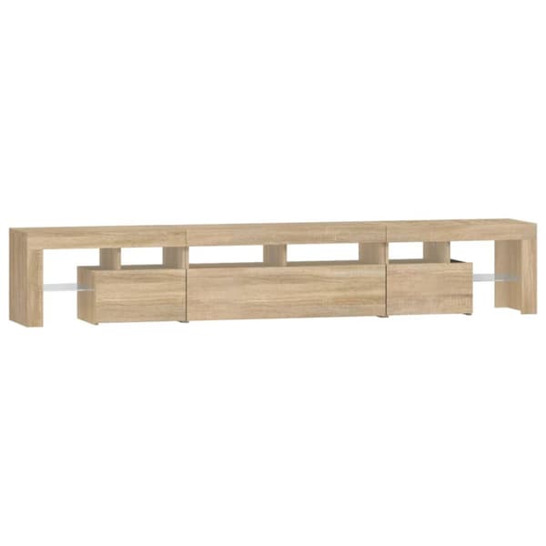 TV-bänkar - Living Tv-bänk med LED-belysning sonoma ek 230x36,5x40 cm