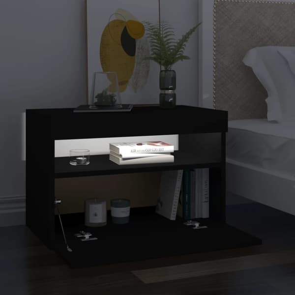 TV-møbler - Living tv-borde med LED-lys 2 stk. 60x35x40 cm sort