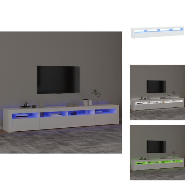 TV-møbler - Living tv-skab med LED-lys 240x35x40 cm hvid