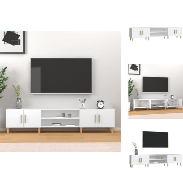 TV-bänkar - Living Tv-bänk vit 180x31,5x40 cm konstruerat trä
