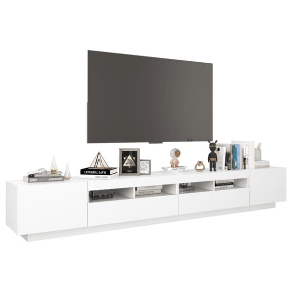 TV-møbler - Living tv-skab med LED-lys 260x35x40 cm hvid