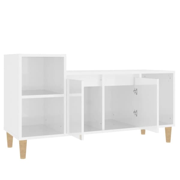 TV-bänkar - Living Tv-bänk vit högglans 100x35x55 cm konstruerat trä