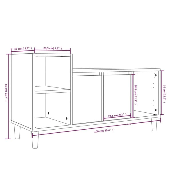 TV-bänkar - Living Tv-bänk vit högglans 100x35x55 cm konstruerat trä