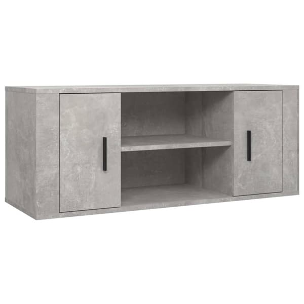 TV-bänkar - Living Tv-bänk betonggrå 100x35x40 cm konstruerat trä
