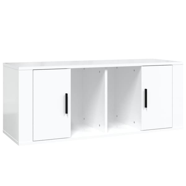 TV-bänkar - Living TV-skåp vit högglans 100x35x40 cm konstruerat trä