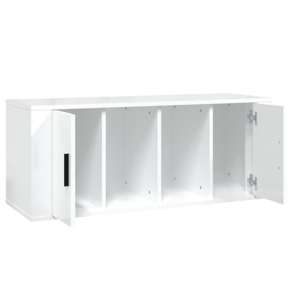 TV-bänkar - Living TV-skåp vit högglans 100x35x40 cm konstruerat trä