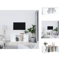 Miniatyrbild 1 av 10: TV-bänkar - Living TV-skåp vit högglans 100x35x40 cm konstruerat trä
