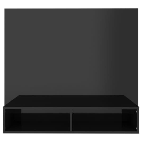TV-møbler - Living væghængt tv-skab 102x23,5x90 cm konstrueret træ sort højglans