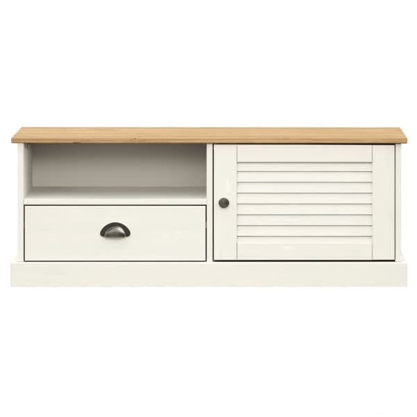 TV-bänkar - Living Tv-bänk VIGO vit 106x40x40 cm massiv furu