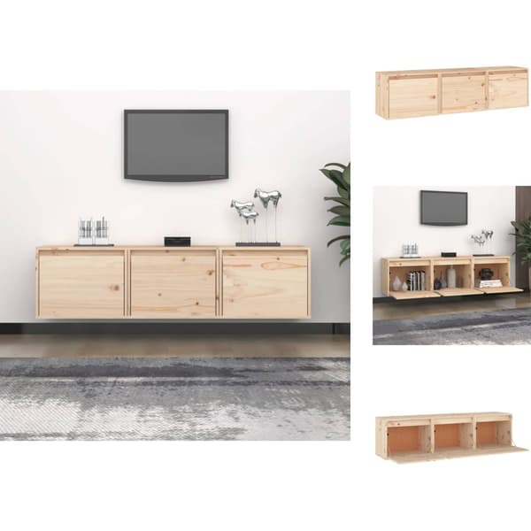 TV-bänkar - Living Tv-bänk 3 st massiv furu