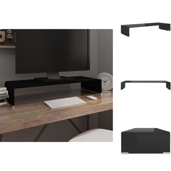 TV-bänkar - Living TV-bord glas svart 80x30x13 cm