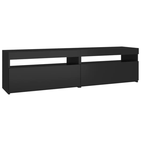 TV-bänkar - Living Tv-bänkar med LED-belysning 2 st svart 75x35x40 cm