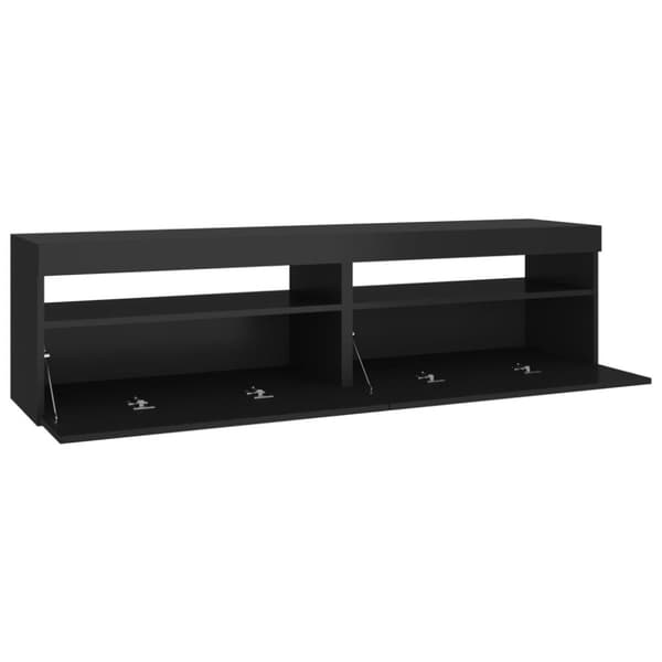 TV-bänkar - Living Tv-bänkar med LED-belysning 2 st svart 75x35x40 cm