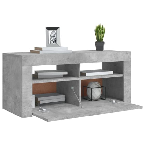 TV-tasot - Living TV-taso LED-valoilla betoninharmaa 90x35x40 cm