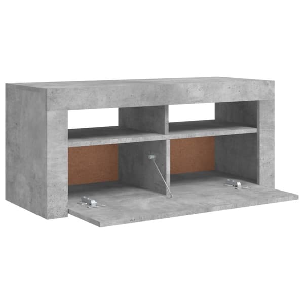 TV-tasot - Living TV-taso LED-valoilla betoninharmaa 90x35x40 cm