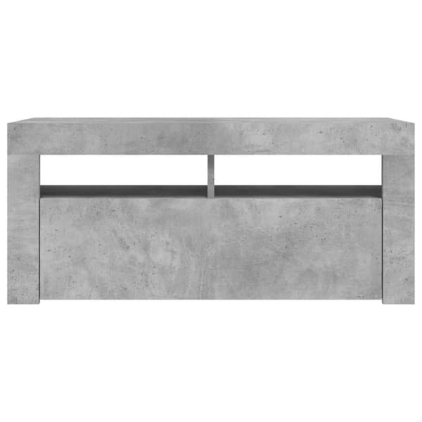 TV-tasot - Living TV-taso LED-valoilla betoninharmaa 90x35x40 cm
