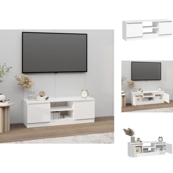 TV-møbler - Living tv-bord med låge 102x30x36 cm hvid