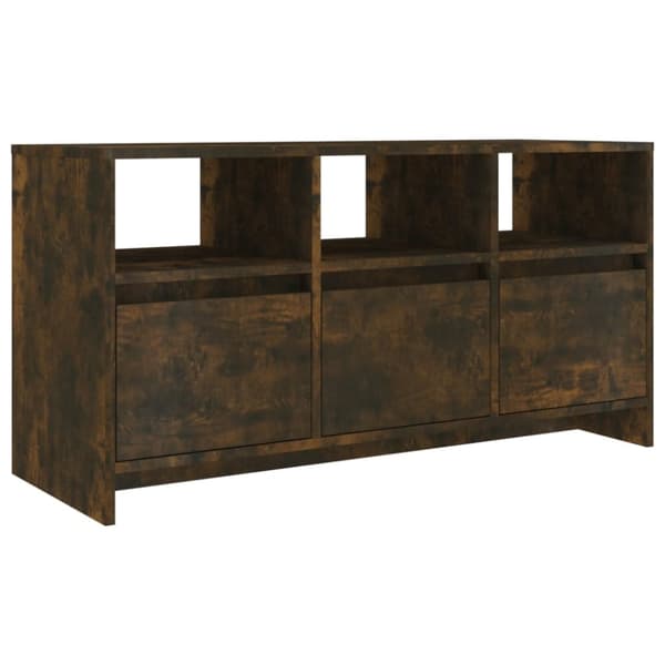 TV-bänkar - Living Tv-bänk rökfärgad ek 102x37,5x52,5 cm konstruerat trä