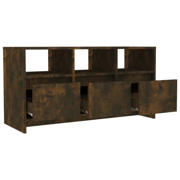 TV-bänkar - Living Tv-bänk rökfärgad ek 102x37,5x52,5 cm konstruerat trä