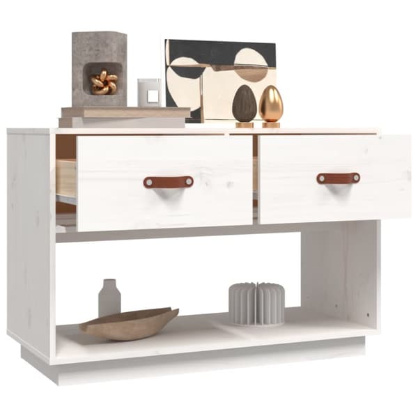 TV-bänkar - Living Tv-bänk vit 90x40x60 cm massiv furu