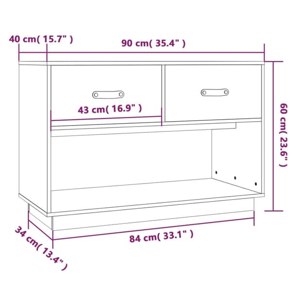 TV-bänkar - Living Tv-bänk vit 90x40x60 cm massiv furu