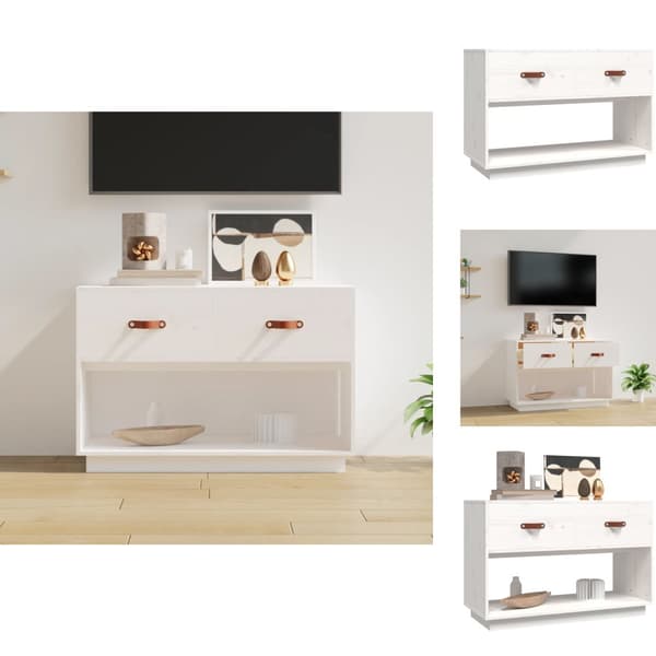 TV-bänkar - Living Tv-bänk vit 90x40x60 cm massiv furu