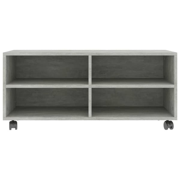 TV-bänkar - Living Tv-bänk med hjul betonggrå 90x35x35 cm konstruerat trä