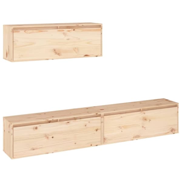 TV-bänkar - Living Tv-bänk 3 st massiv furu