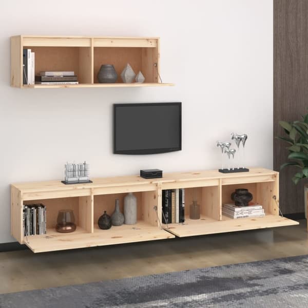TV-bänkar - Living Tv-bänk 3 st massiv furu