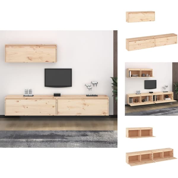 TV-bänkar - Living Tv-bänk 3 st massiv furu