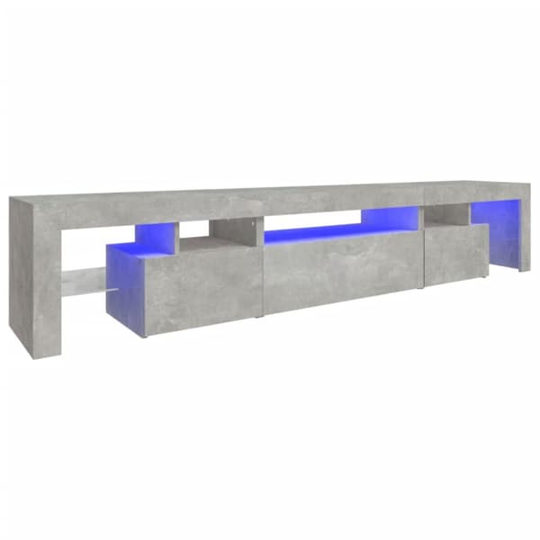 TV-bänkar - Living Tv-bänk med LED-belysning betonggrå 215x36,5x40 cm