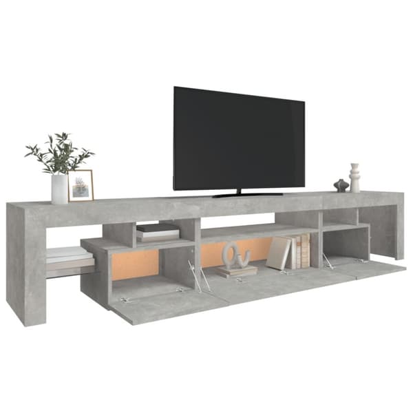 TV-bänkar - Living Tv-bänk med LED-belysning betonggrå 215x36,5x40 cm